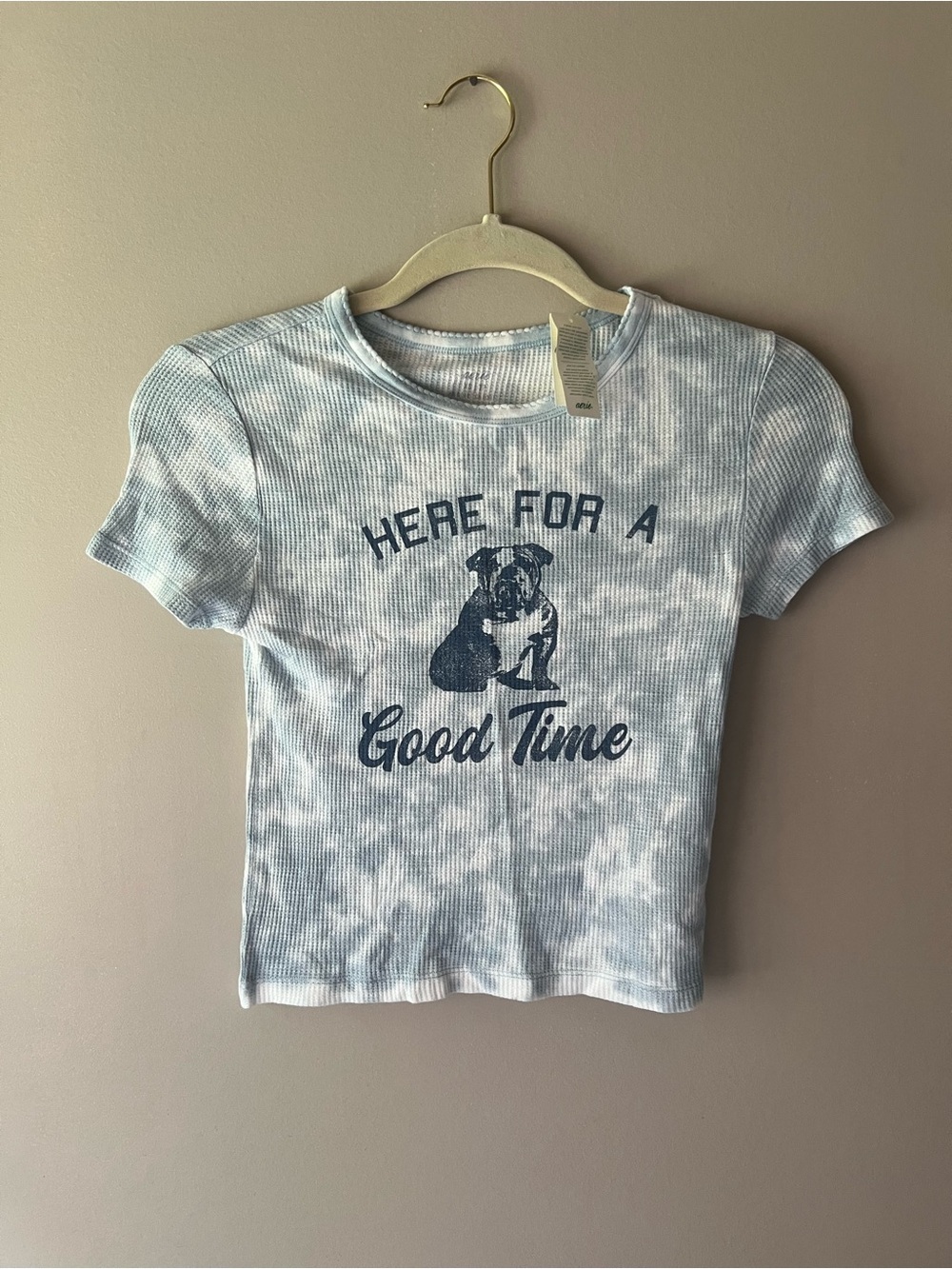 aerie Blue Tie-Dye 'Good Time' Graphic Tee